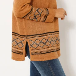 Capevest in jacquard, opstaande hals