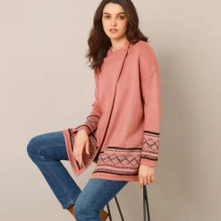 Capevest in jacquard, opstaande hals