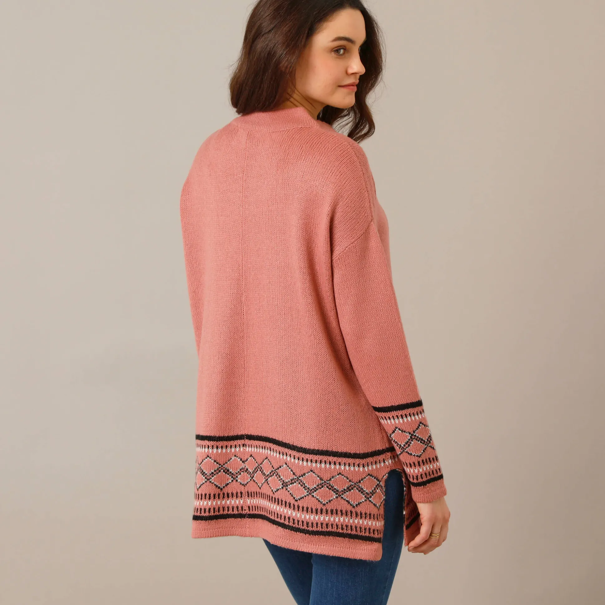 Capevest in jacquard, opstaande hals