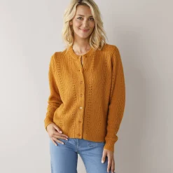 Cardigan in fantasietricot, met knoopsluiting