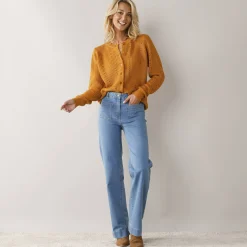 Cardigan in fantasietricot, met knoopsluiting