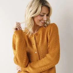 Cardigan in fantasietricot, met knoopsluiting