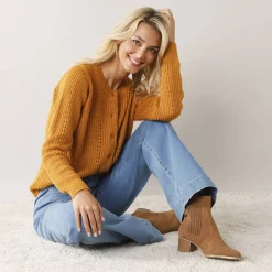 Cardigan in fantasietricot, met knoopsluiting