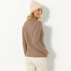 Cardigan in fantasietricot met knoopsluiting