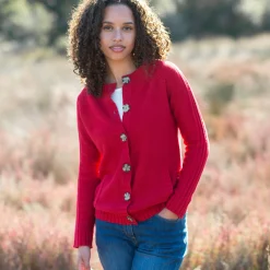 Cardigan in fantasietricot met knoopsluiting