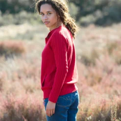 Cardigan in fantasietricot met knoopsluiting