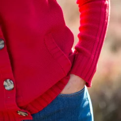 Cardigan in fantasietricot met knoopsluiting