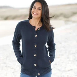 Cardigan in fantasietricot met knoopsluiting