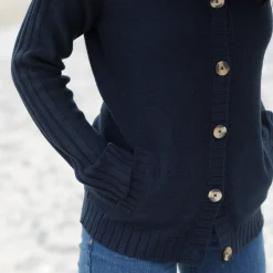 Cardigan in fantasietricot met knoopsluiting
