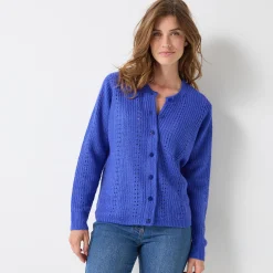 Cardigan in fantasietricot, met knoopsluiting