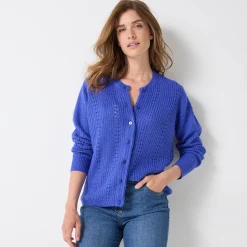 Cardigan in fantasietricot, met knoopsluiting