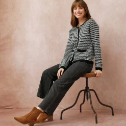Cardigan in tweekleurig jacquardtricot