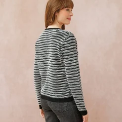 Cardigan in tweekleurig jacquardtricot