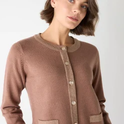 Cardigan met goudkleurige knopen, glanzende details