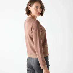 Cardigan met goudkleurige knopen, glanzende details