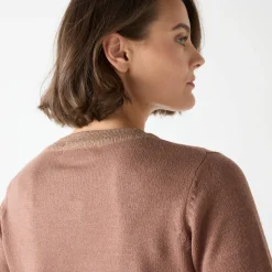Cardigan met goudkleurige knopen, glanzende details
