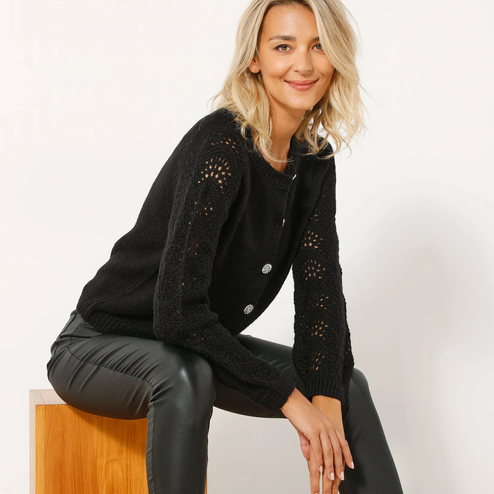 Cardigan met 'juweel' knopen