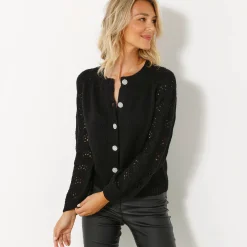 Cardigan met 'juweel' knopen