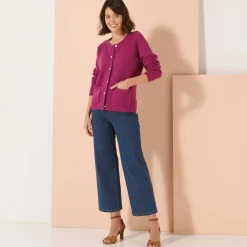 Cardigan met knoopsluiting en zakken, fantasietricot