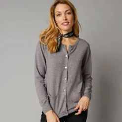 Cardigan met knoopsluiting, lamswol