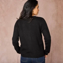 Cardigan met knoopsluiting en zakken, fantasietricot