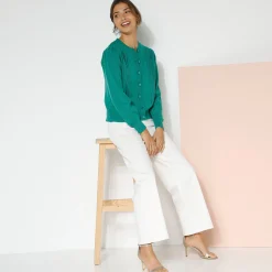 Cardigan met knoopsluiting, ajourtricot