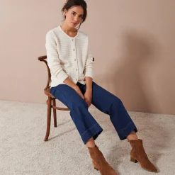 Cardigan met knoopsluiting en zakken, fantasietricot