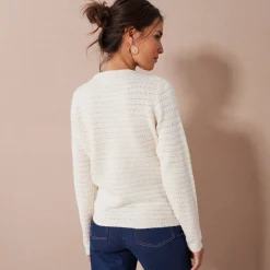 Cardigan met knoopsluiting en zakken, fantasietricot