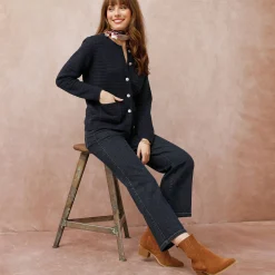 Cardigan met knoopsluiting en zakken, fantasietricot