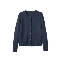 Cardigan met knoopsluiting en zakken, fantasietricot