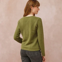 Cardigan met knoopsluiting en zakken, fantasietricot
