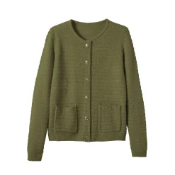 Cardigan met knoopsluiting en zakken, fantasietricot