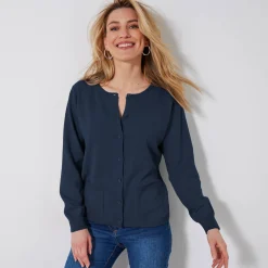 Cardigan met knoopsluiting, lamswol