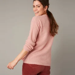 Cardigan met parelknopen en mohairtouch