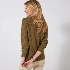 Cardigan met parelknopen en mohairtouch