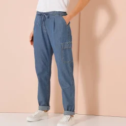 Cargojeans, licht denim