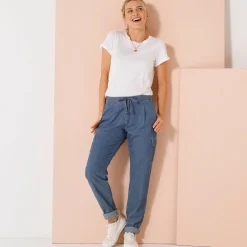 Cargojeans, licht denim