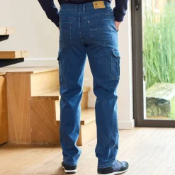 Cargojeans met elastische tailleband opzij