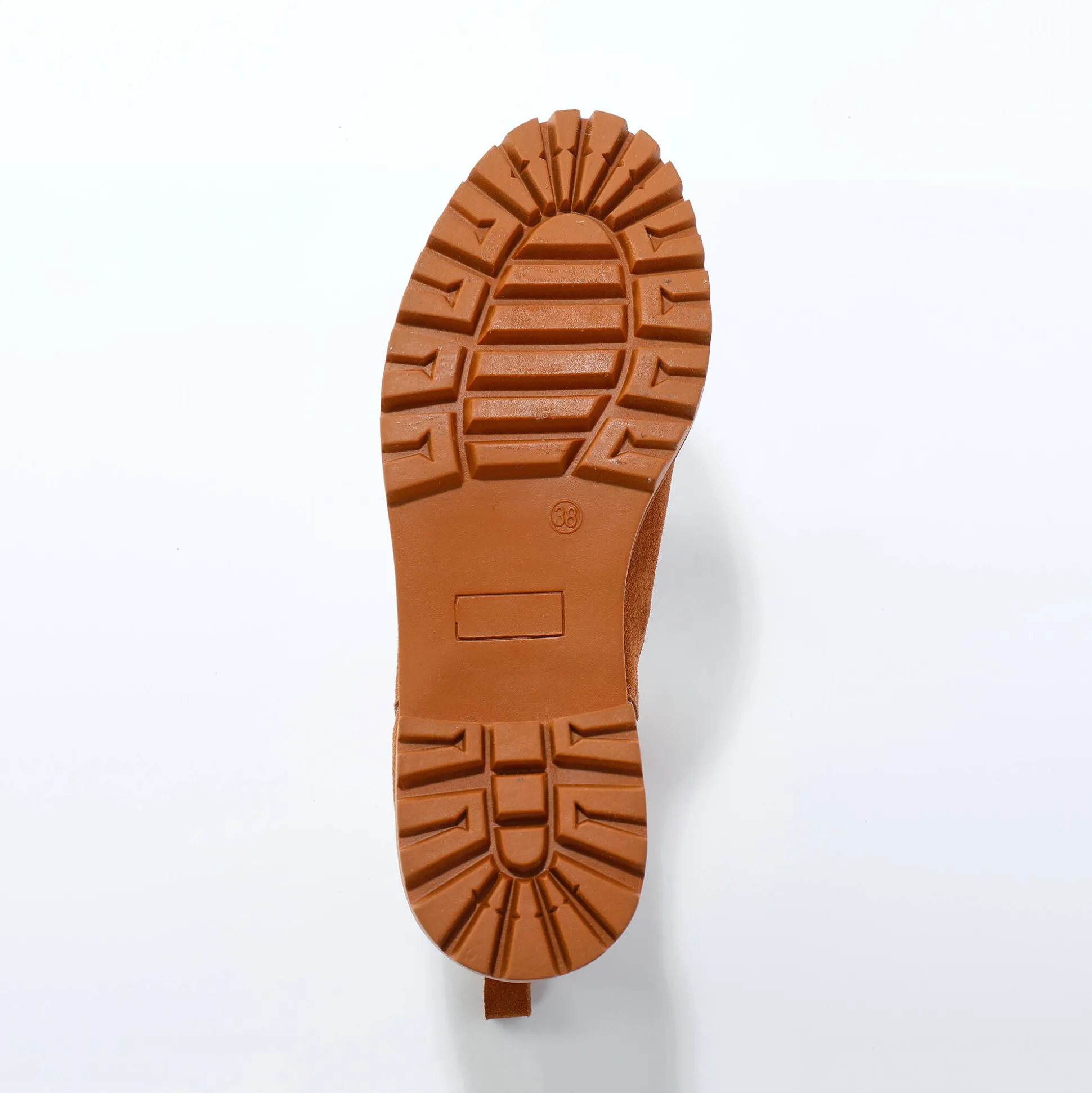 Chelsea boots in splitleer, dikke, geribbelde zool