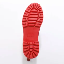 Chelsea boots in splitleer, dikke, geribbelde zool