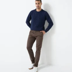 Chino broek met elastische tailleband opzij