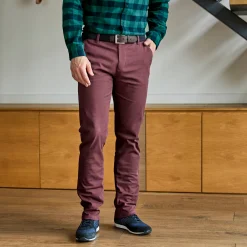 Chino broek met elastische tailleband opzij