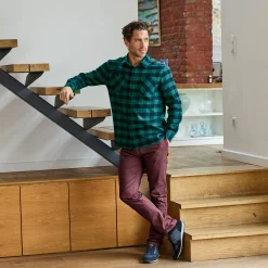 Chino broek met elastische tailleband opzij