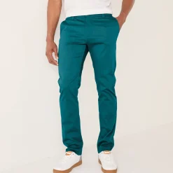 Chino broek met elastische tailleband opzij