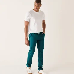 Chino broek met elastische tailleband opzij