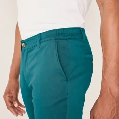 Chino broek met elastische tailleband opzij
