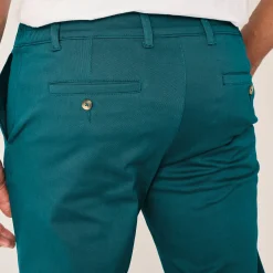 Chino broek met elastische tailleband opzij
