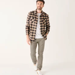 Chino broek met elastische tailleband opzij