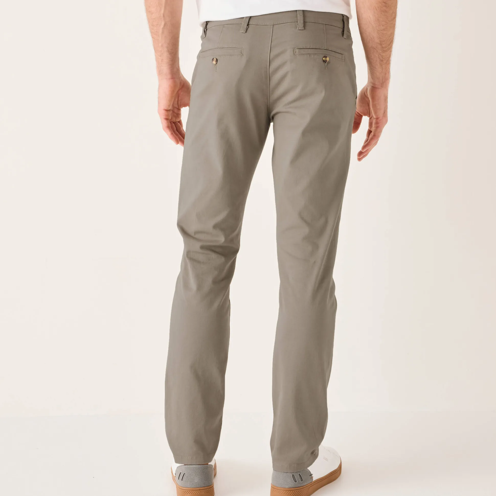 Chino broek met elastische tailleband opzij