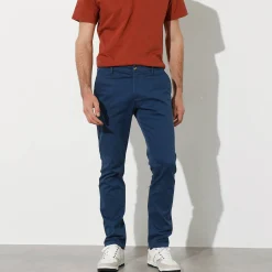 Chino broek met elastische tailleband opzij